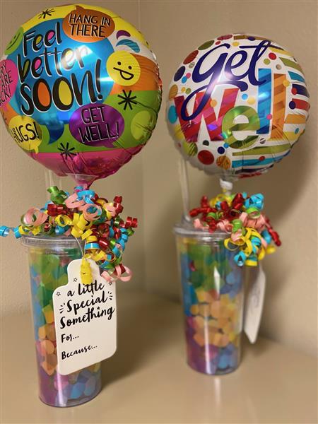  Get Well Balloon & Travel Cup with Candy